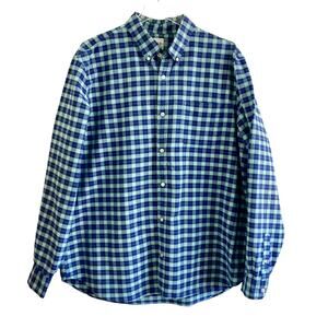 Gap Blue Aqua Plaid Woven Cotton Button Down Shirt Men's Size XL Casual